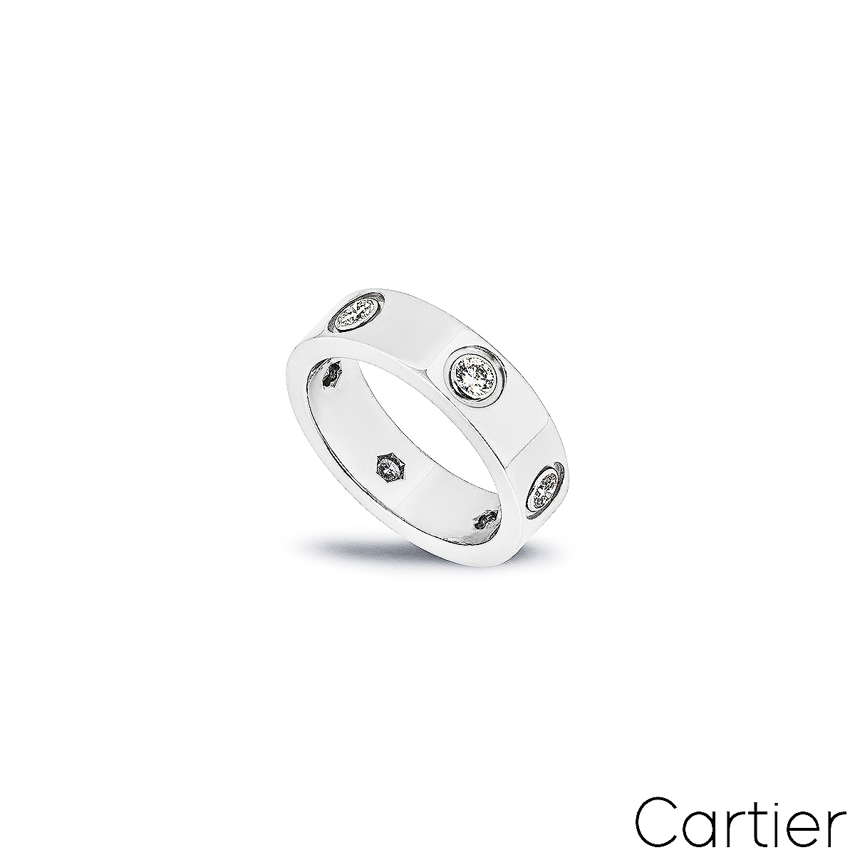 Cartier White Gold Full Diamond Love Ring Size 50 B4026000 Cartier White Gold Full Diamond Love Ring Size 50 B4026000